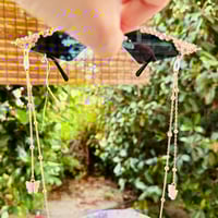 Image 2 of Crystal Wing Sunglasses with Rose Butterfly Chain—“Champagne Spell”