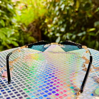Image 3 of Crystal Wing Sunglasses with Rose Butterfly Chain—“Champagne Spell”