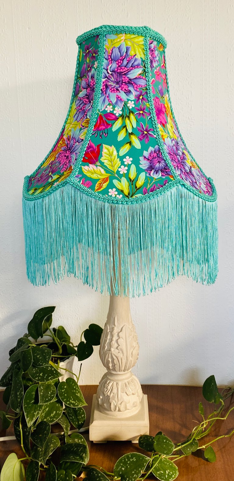 Aqua Tassel Lamp