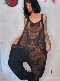 Image 3 of “LIBRA” CUSTOM BLEACH PAINTED BAGGY ROMPER LARGE