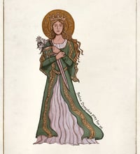 Image 1 of St. Dymphna sticker