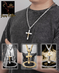 Men's Stainless Steel Jesus Christ Pendant Necklace 