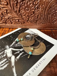 Image 5 of Alheri earrings. Turquoise and brass