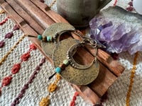 Image 10 of Alheri earrings. Turquoise and brass