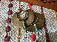 Image 15 of Alheri earrings. Turquoise and brass