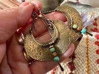 Image 16 of Alheri earrings. Turquoise and brass