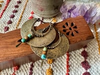 Image 17 of Alheri earrings. Turquoise and brass