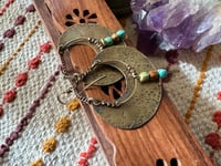 Image 22 of Alheri earrings. Turquoise and brass