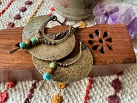Image 24 of Alheri earrings. Turquoise and brass