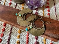 Image 25 of Alheri earrings. Turquoise and brass