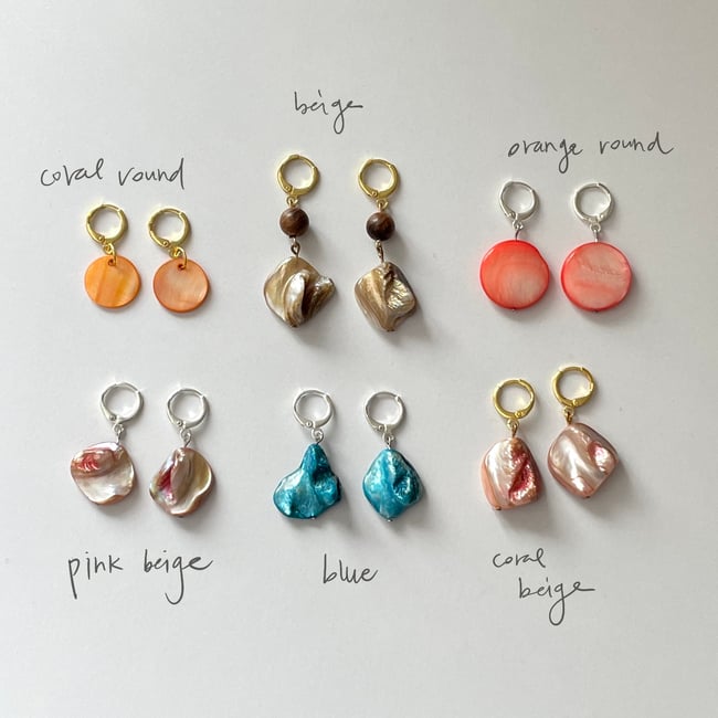 agate stone huggie hoop earrings