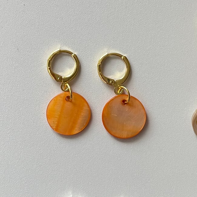 agate stone huggie hoop earrings