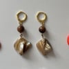 agate stone huggie hoop earrings