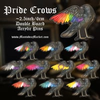 Image 1 of Pride Crows Acrylic Pins • 2.5”/6cm