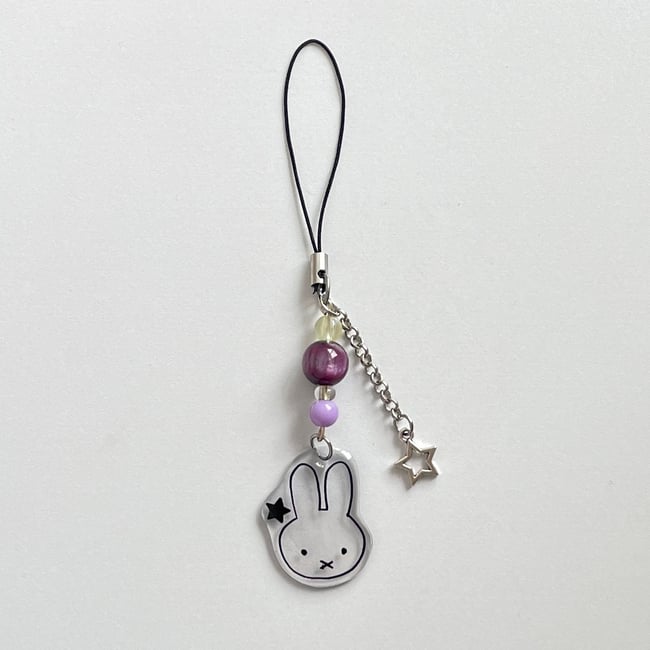 'purple miffy' phone charm