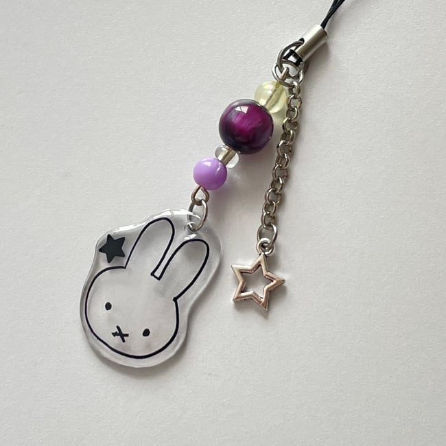 'purple miffy' phone charm