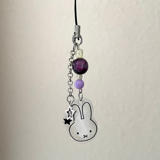 'purple miffy' phone charm