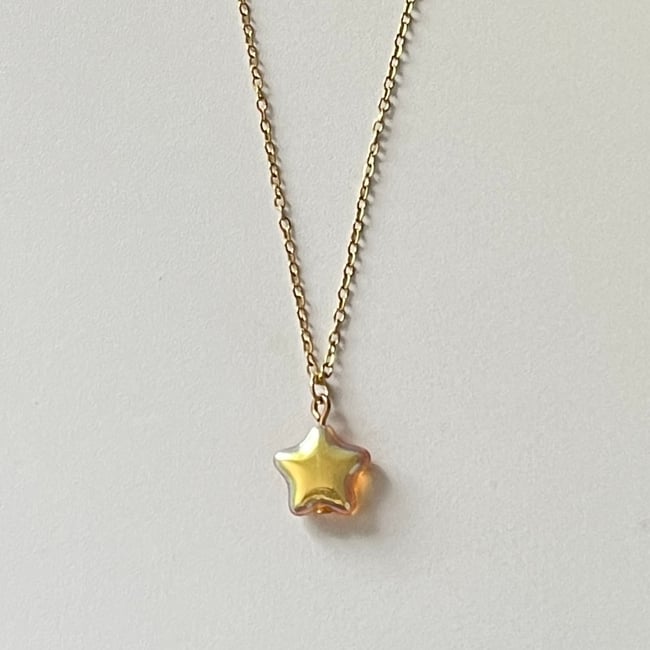 'glass star' gold chain necklace