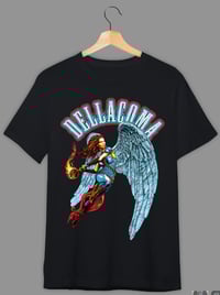 Dellacoma NEW Blue Logo BLACK T SHIRT