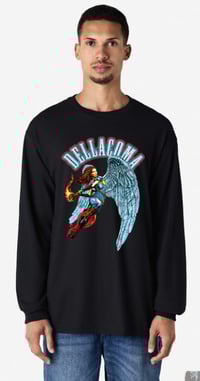 Dellacoma NEW Blue Logo BLACK LONG SLEEVE T SHIRT