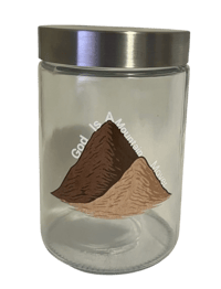 Image 1 of Glass Circle Jar With Stainless Steel Lid