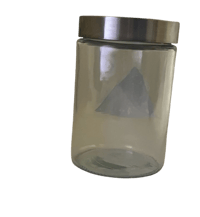 Image 2 of Glass Circle Jar With Stainless Steel Lid