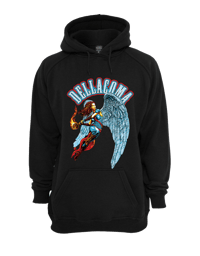 Dellacoma NEW Blue Logo BLACK HOODIE