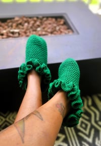 Image 1 of Classic Green Ruffle Socks