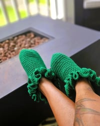Image 2 of Classic Green Ruffle Socks