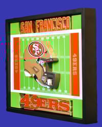Image 2 of San Francisco 49ERS Hand Crafted NFL 3D Wooden Team Helmet Logo 