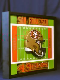 Image 3 of San Francisco 49ERS Hand Crafted NFL 3D Wooden Team Helmet Logo 