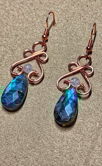 Labradorite & Moonstone Copper Earrings