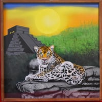 Image 1 of Leopard Diorama - Handmade 3D Wooden Wall Hanging Artwork
