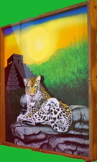 Image 2 of Leopard Diorama - Handmade 3D Wooden Wall Hanging Artwork