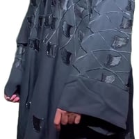 Image 4 of Elegant Long Sleeve Arabic Abaya Shimmering Starlight