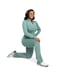 Image of Teal Premium Active Jacket with Flare Leg Jumpsuit