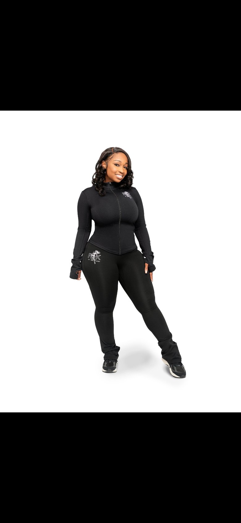 Image of Black FGK Logo Flare Leggings