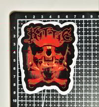 Image 2 of Kittie Doll Head In The Jaws of Cat Skull Matte Vinyl Sticker