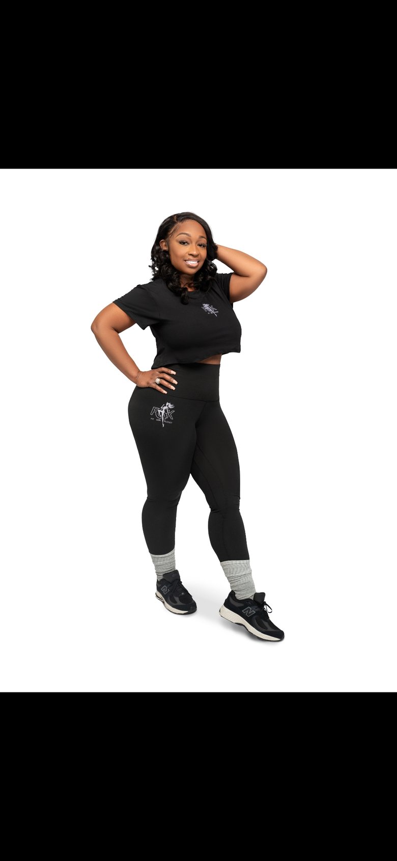 Image of Cropped crew t and high rise legging set