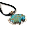 Turquoise Buffalo Pendant Necklace