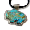 Turquoise Bison Pendant
