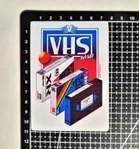 Image 2 of Retro VHS World Glossy Finish Vinyl Sticker