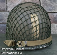 Image 6 of WWII M2 101st Airborne Helmet 506th PIR D-bale Front Seam & WWII Westinghouse liner.
