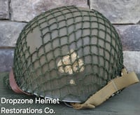 Image 2 of WWII M2 101st Airborne Helmet 506th PIR D-bale Front Seam & WWII Westinghouse liner.