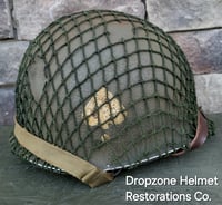 Image 4 of WWII M2 101st Airborne Helmet 506th PIR D-bale Front Seam & WWII Westinghouse liner.