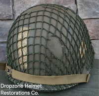 Image 8 of WWII M2 101st Airborne Helmet 506th PIR D-bale Front Seam & WWII Westinghouse liner.