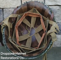 Image 12 of WWII M2 101st Airborne Helmet 506th PIR D-bale Front Seam & WWII Westinghouse liner.
