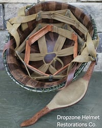 Image 10 of WWII M2 101st Airborne Helmet 506th PIR D-bale Front Seam & WWII Westinghouse liner.