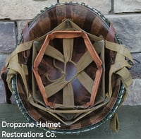 Image 14 of WWII M2 101st Airborne Helmet 506th PIR D-bale Front Seam & WWII Westinghouse liner.