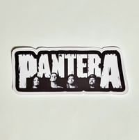 Image 1 of Large Black Pantera Band Logo With Band Mates Matte Vinyl Sticker